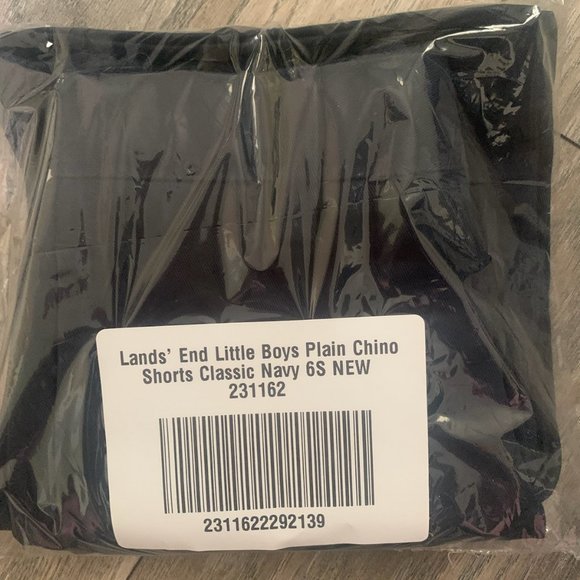 NWT LANDS' END BOYS STAIN/WRINKLE RESISTANT CHINO SHORTS CLASSIC NAVY 1OH - Picture 9 of 11